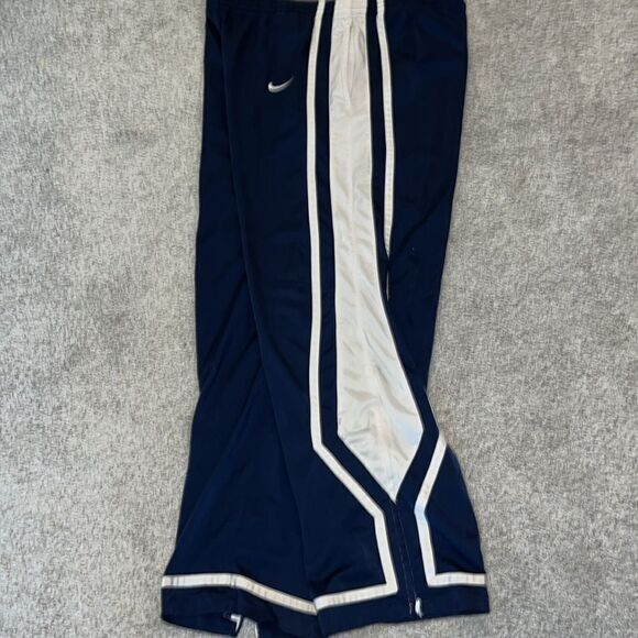 NIKE Blue white swoosh leg running Work out gym warm up basketball pants M (L) - Picture 5 of 5